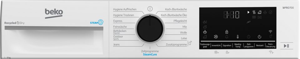 BEKO Wärmepumpentrockner B7T89209, Die AquaWave® Trommel bewegt die Wäsche sanft