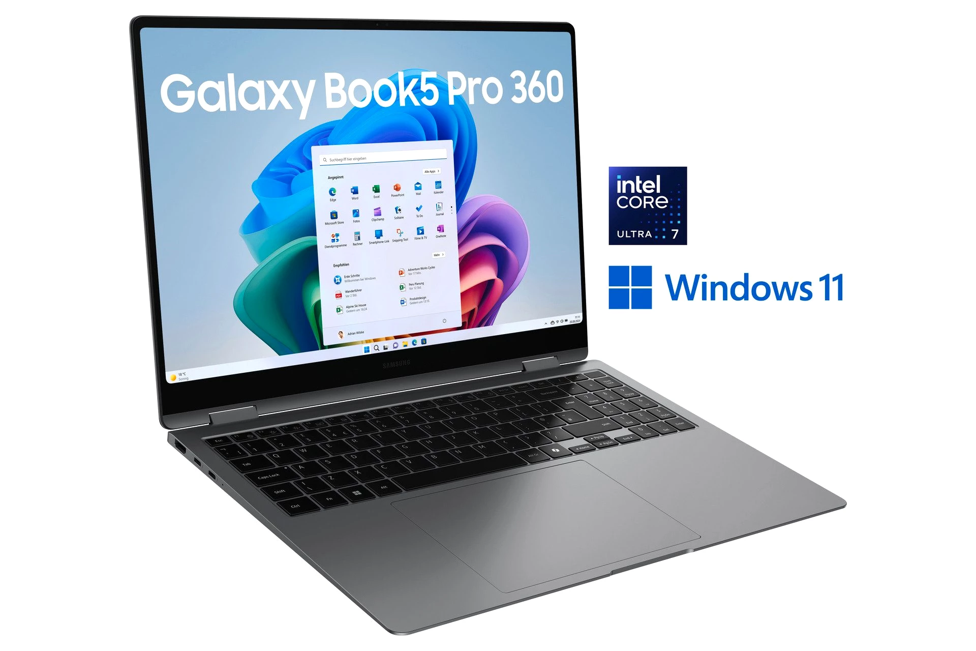 Samsung Book5 Pro 360 16''  Ultra7 16 GB + 1 TB Notebook (40,6 cm/16 Zoll, Intel Core Ultra 7