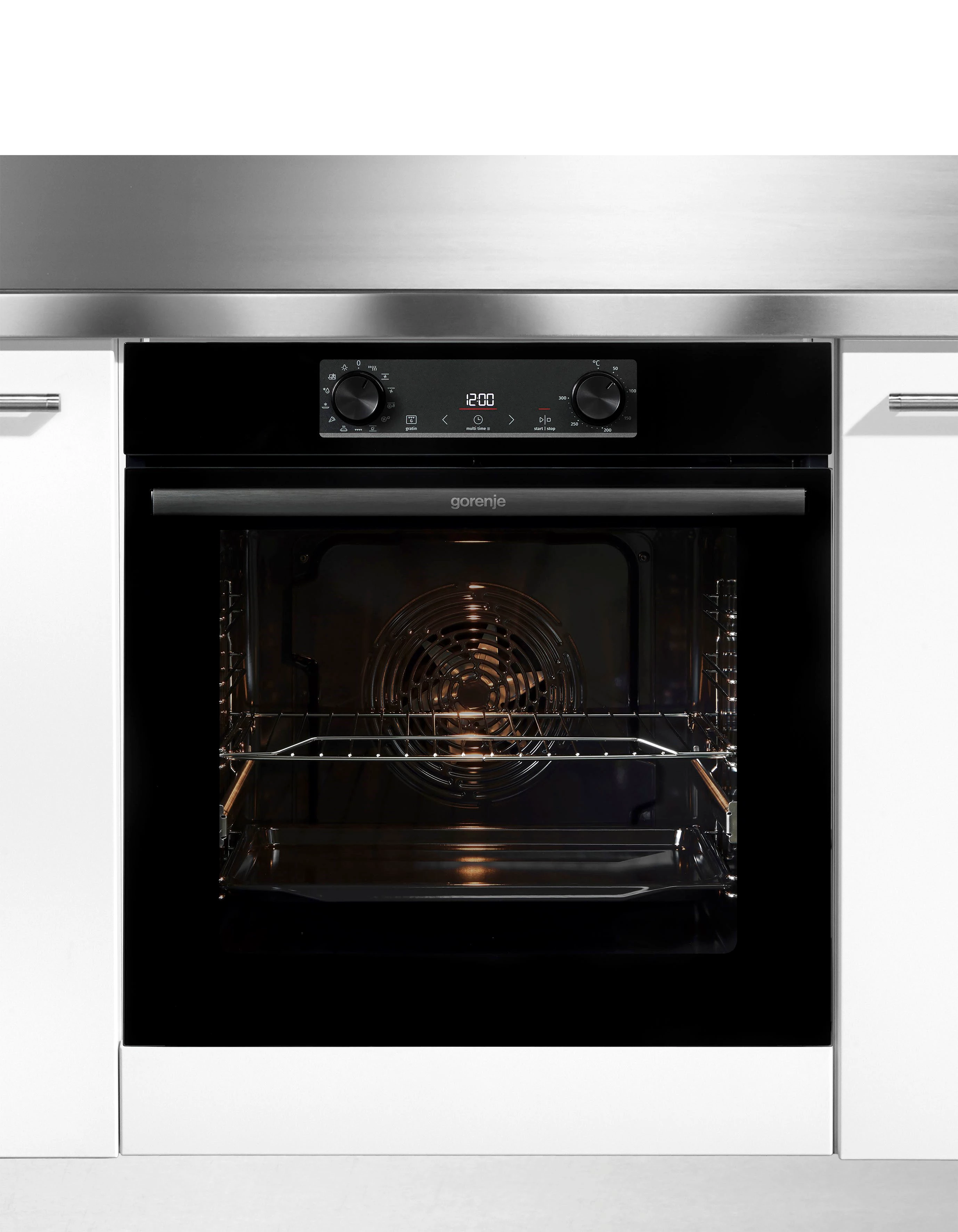 GORENJE Backofen-Set BLACKSET2, mit 1-fach-Teleskopauszug, Aqua Clean, AirFry-Funktion