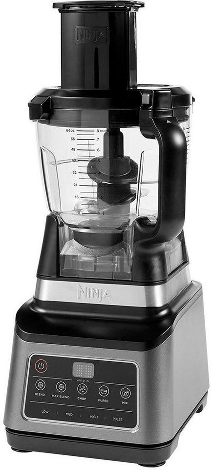NINJA Kompakt-Küchenmaschine 3-in-1 mit Auto-iQ BN800EU, 1200 W, 2,1 l Schüssel,