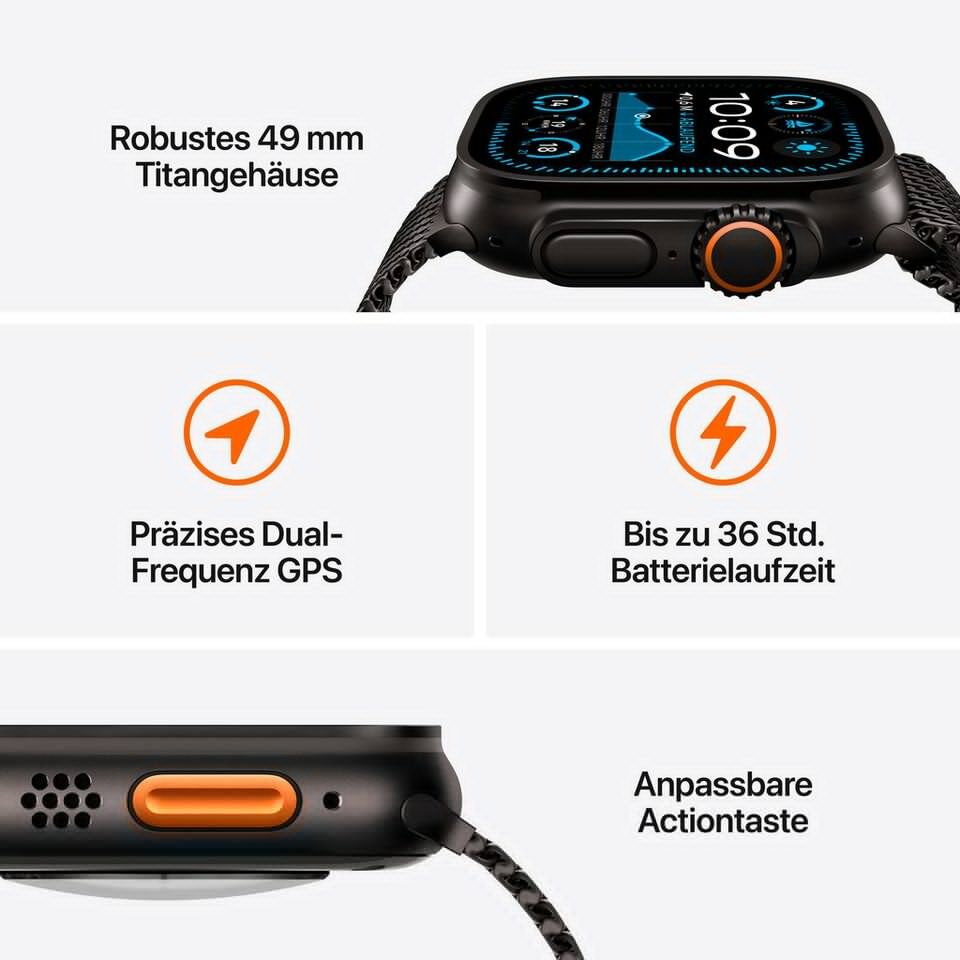 Apple Watch Ultra 2 (2024) GPS + Cellular Smartwatch (4,9 cm, Watch OS)