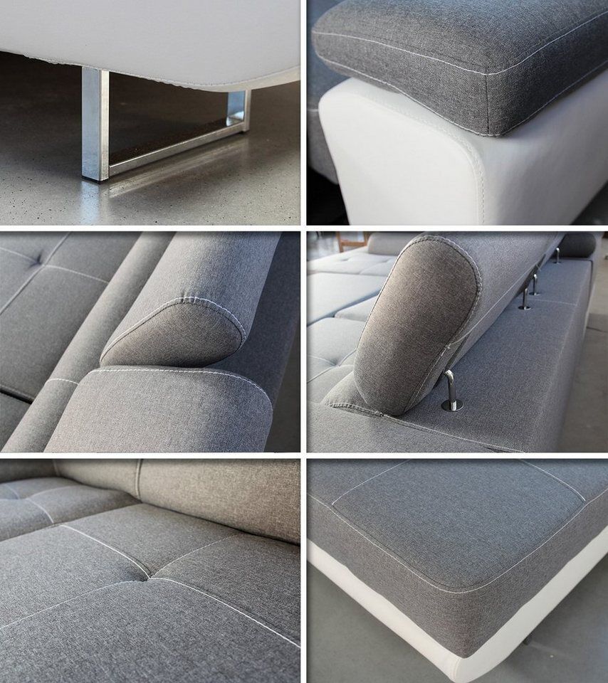Sofnet Ecksofa Caris, mit Schlaffunktion und Bettkasten, Wohnlandschaft mit eins