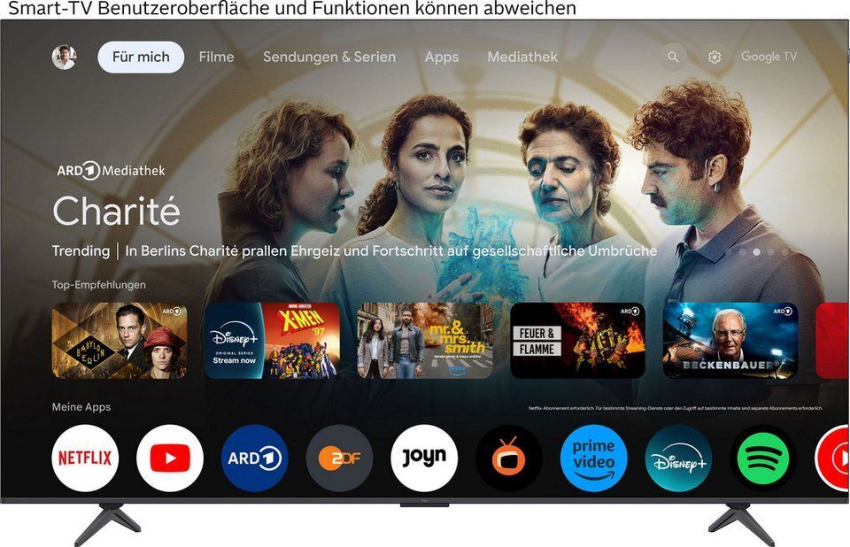 TCL 85P81KXB QLED-Fernseher (215 cm/85 Zoll, 4K Ultra HD, Google TV, Smart-TV, 1