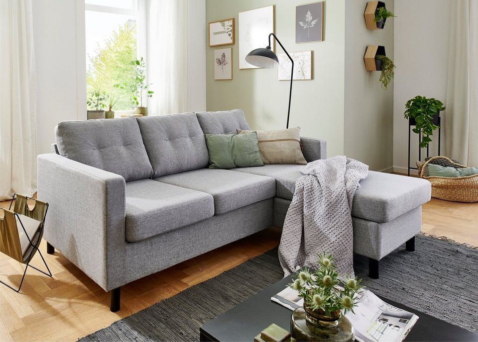 ATLANTIC home collection Ecksofa Tea L-Form, Ecksofa, frei im Raum stellbar und