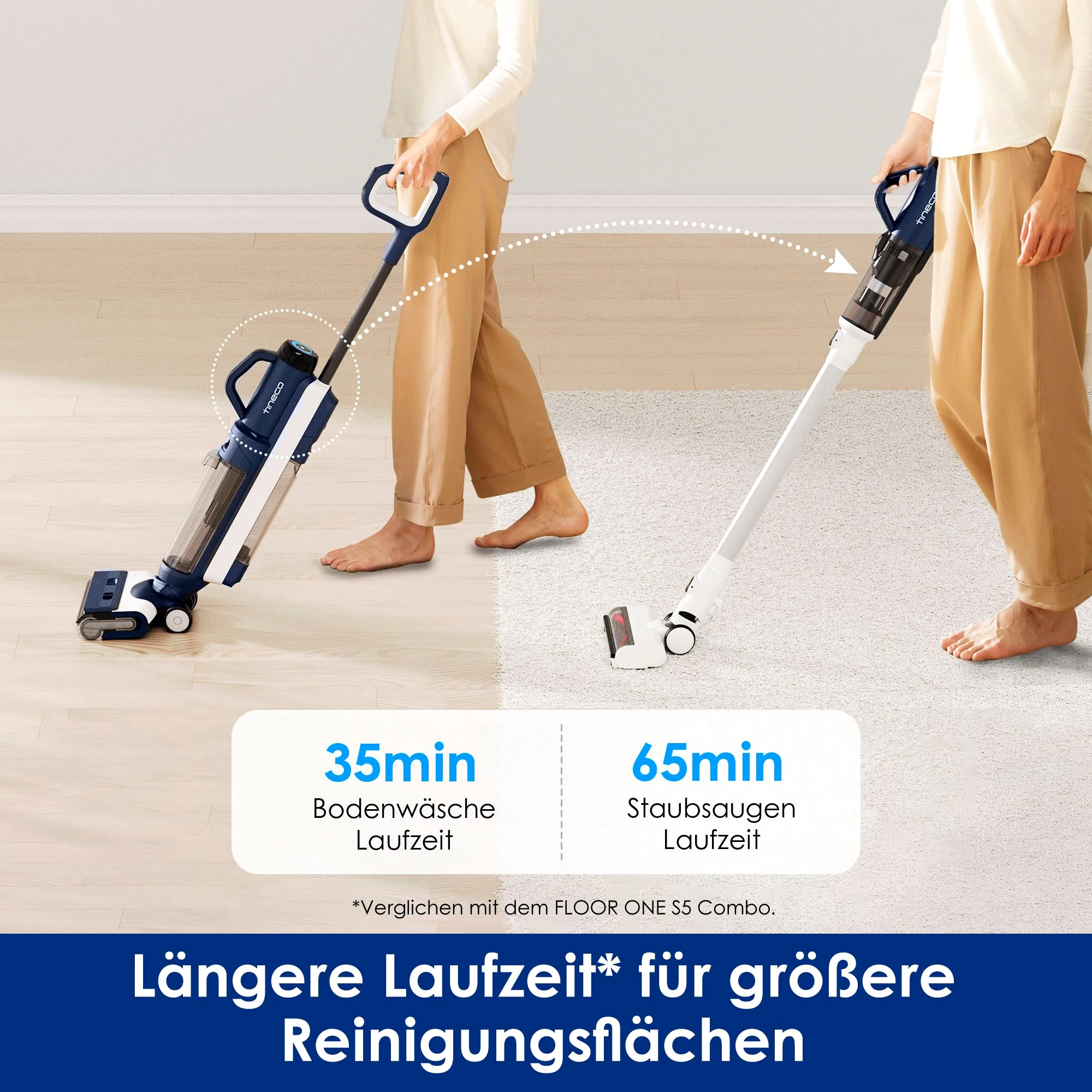 Tineco Nass-Trocken-Akkusauger Floor One Switch S6 PET, 230 W, beutellos