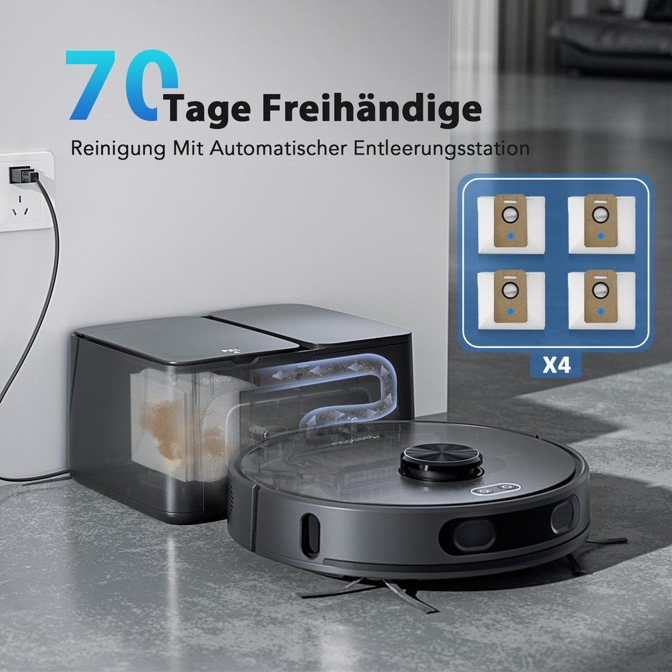 Teendow Saugroboter Saugroboter mit wischfunktion, LiDAR Staubsauger Roboter, 80