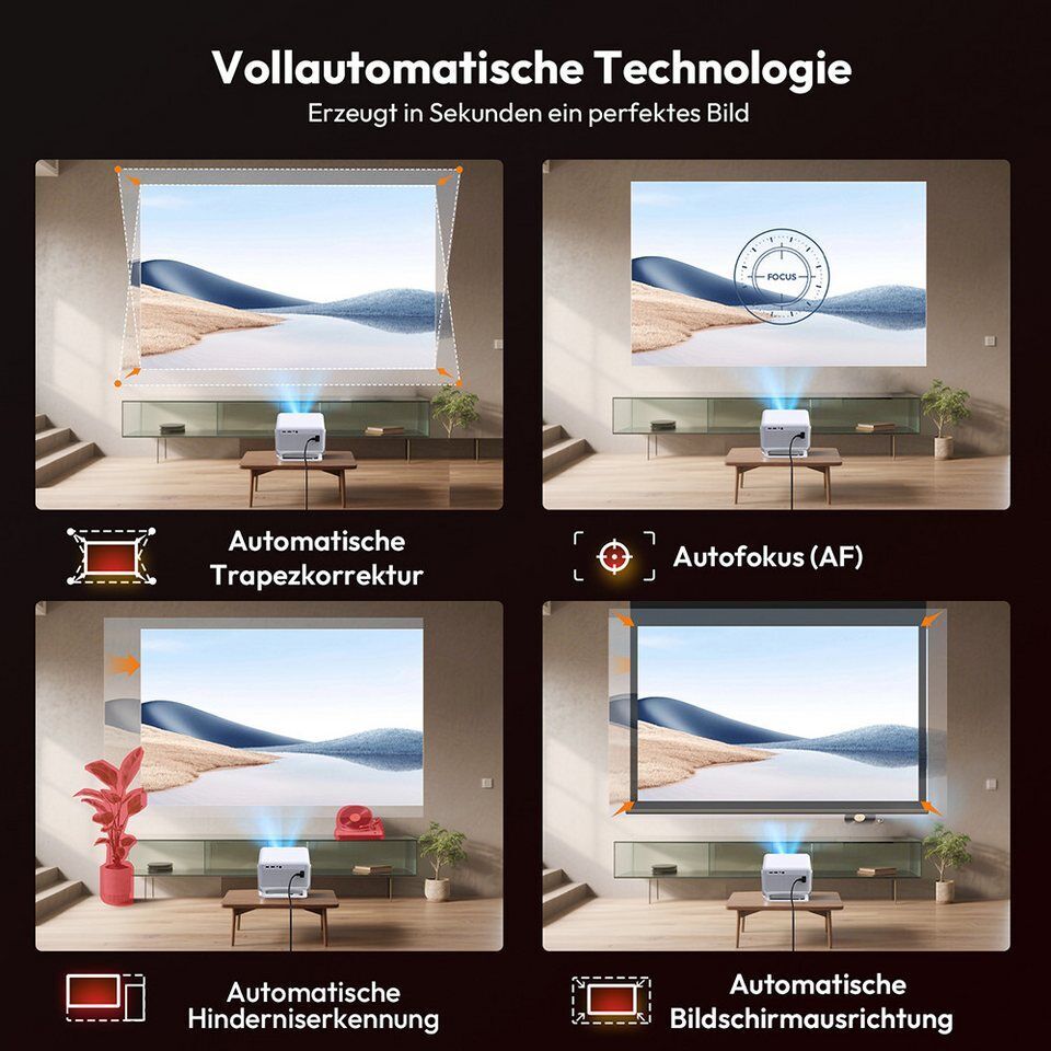 XGODY N6 Pro Beamer 4K Mit Netflix Zertifizierung(Autofokus) UHD-Beamer (25000 l
