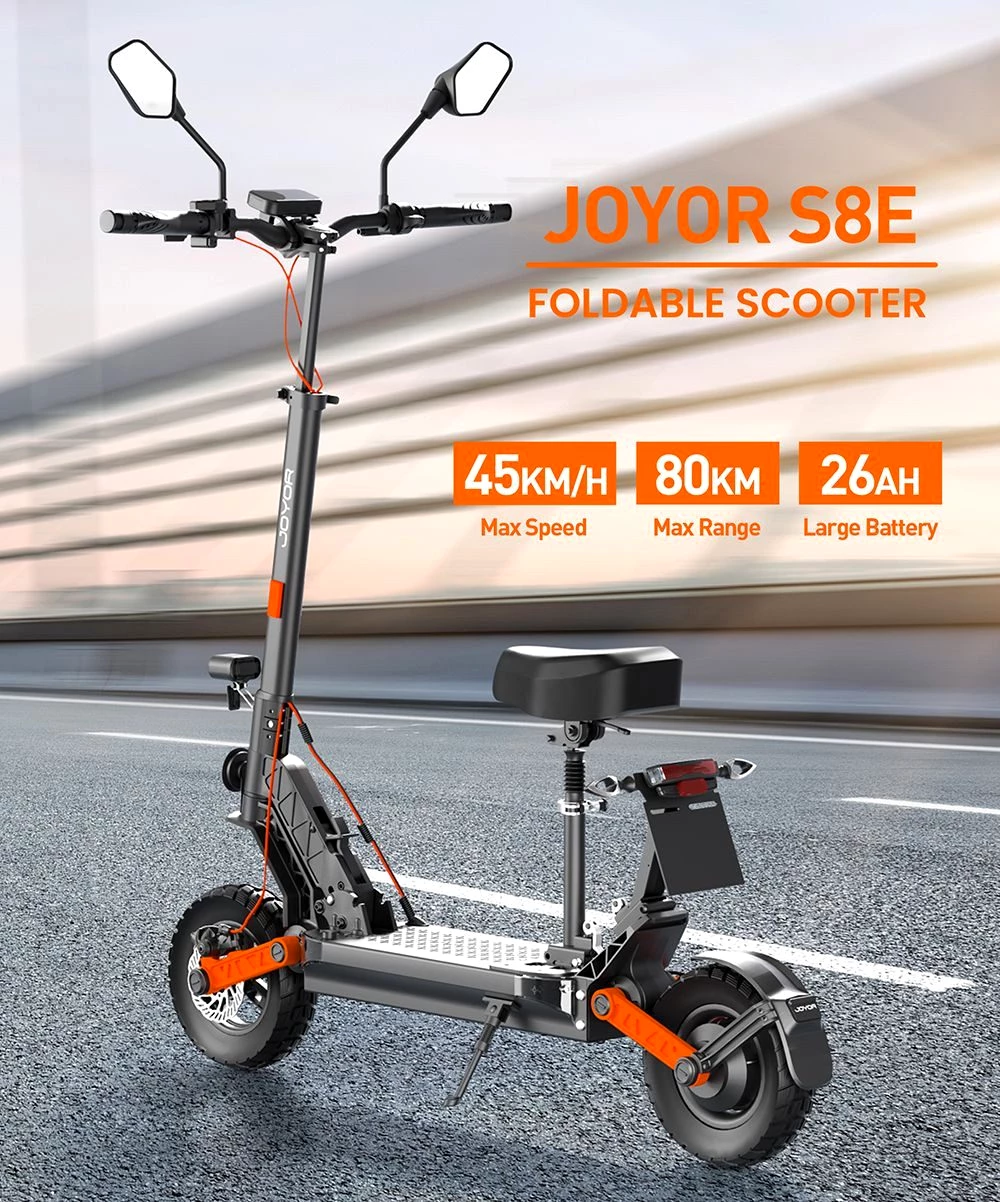 JOYOR E-Motorroller S8E 800W, 48V 26AH, 10 Zoll Reifen, 45km/h Höchstgeschwindigkeit, 45 km/h