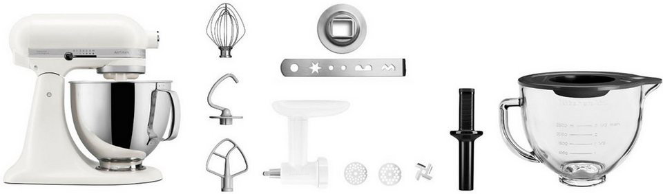 KitchenAid Küchenmaschine 5KSM125EPL+5KSM5GB+5KSMFGCA, 300 W, 4,8 l Schüssel, Se