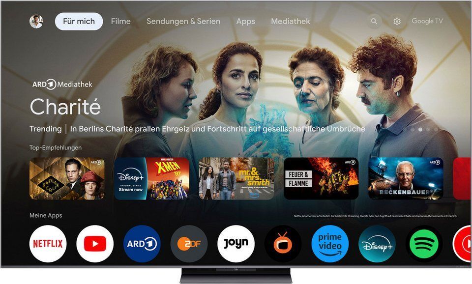 TCL 85Q8CX1 Mini-LED-Fernseher (215 cm/85 Zoll, 4K Ultra HD, Google TV, Smart-TV