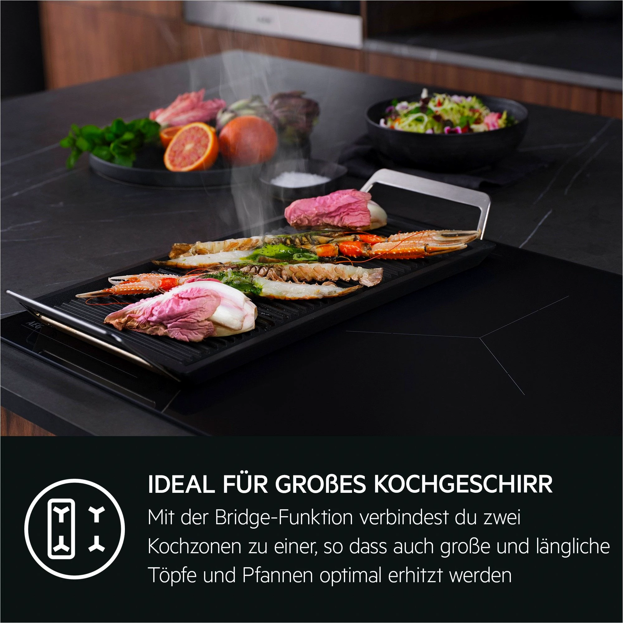 AEG Backofen-Set HH24BSISML, mit 1-fach-Teleskopauszug, Aqua Clean