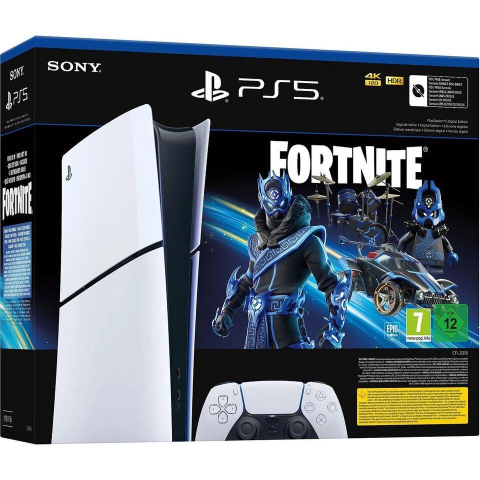 Playstation PlayStation 5 Slim Digital ohne Laufwerk + Fortnite Gutschein 1TB (D