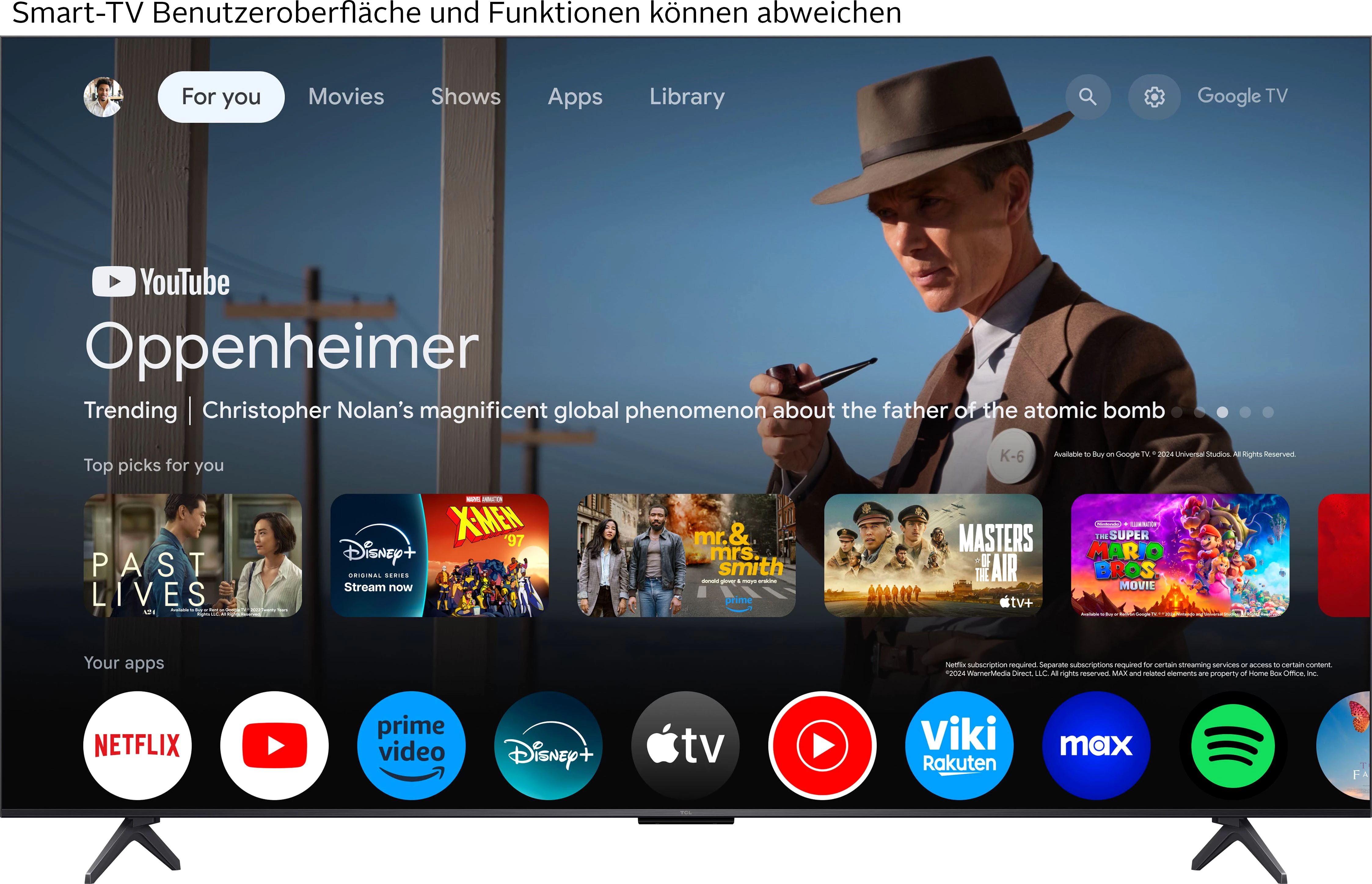 TCL 55C61KSX1 QLED Mini LED-Fernseher (139 cm/55 Zoll, 4K Ultra HD, Google TV, Smart-TV)