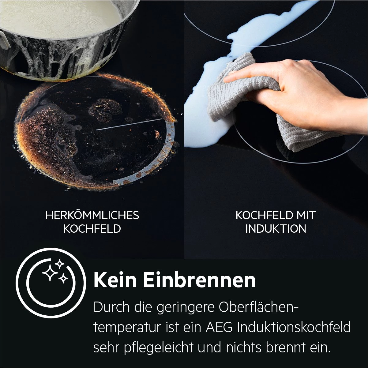 AEG Induktions-Standherd CIB6499APB, mit Teleskopauszug nachrüstbar, Bridge-Funktion