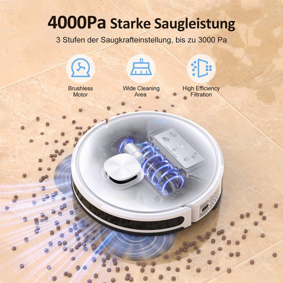oyajia Nass-Trocken-Saugroboter LDS 9.0 LiDAR Lasernavigation mit Wischfunktion