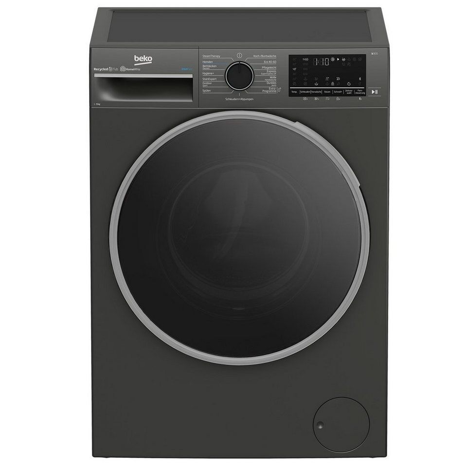 BEKO Waschmaschine Manhattan Gray B3WFT59415M, 9 kg, 1400 U/min, HomeWhiz, Bluet
