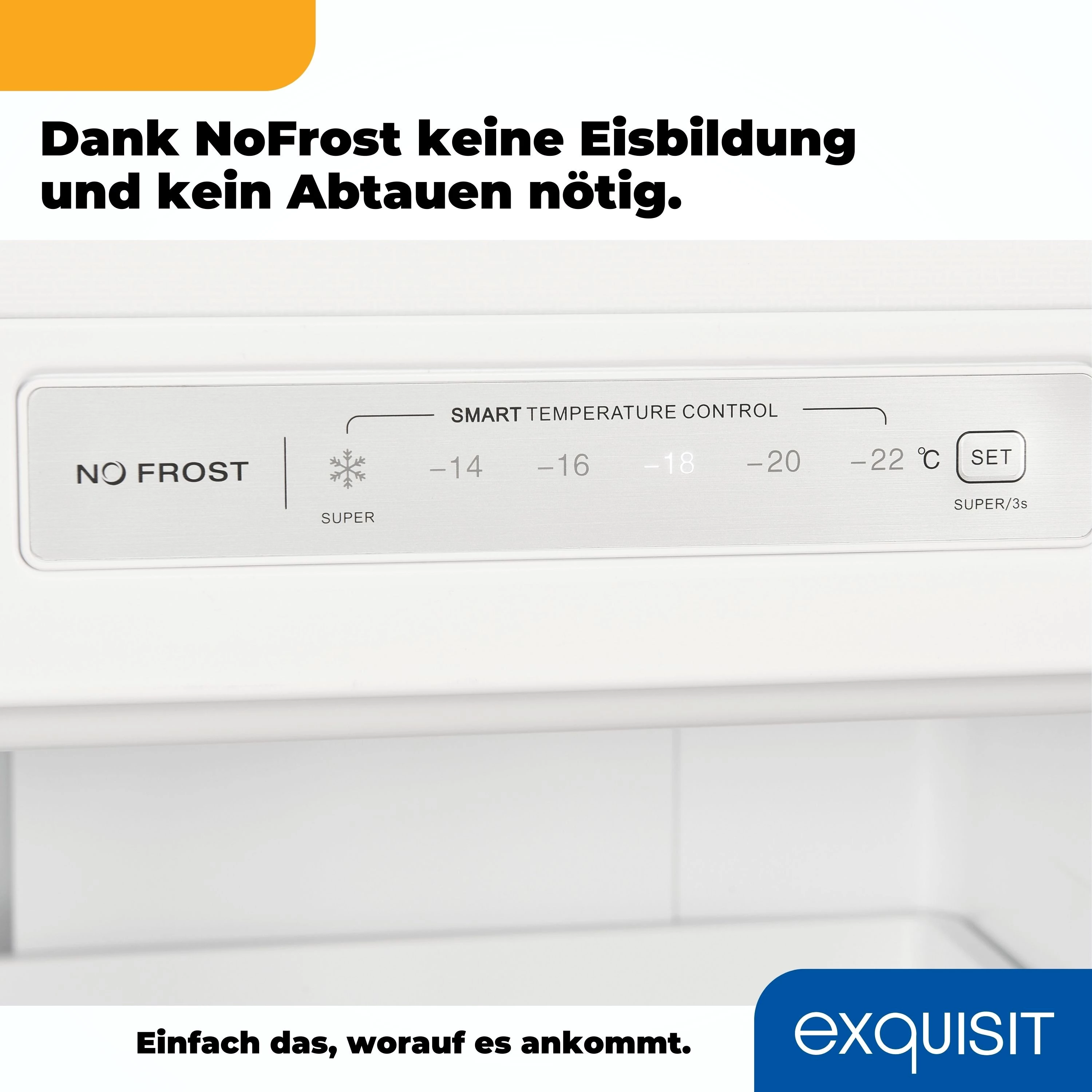 exquisit Gefrierschrank GS231-NF-H-040C weiss, 143 cm hoch, 54 cm breit, NoFrost