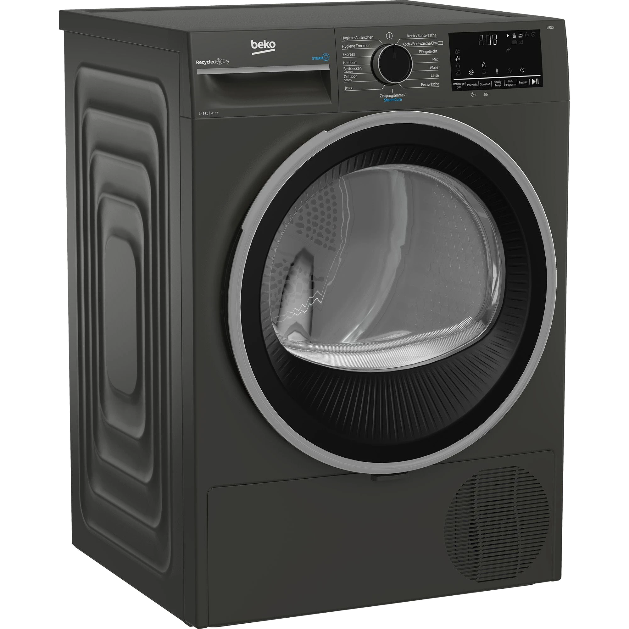 BEKO Wärmepumpentrockner Manhattan Gray B3T22491M, 8 kg, Reversierende Trommel, Silent-Programm
