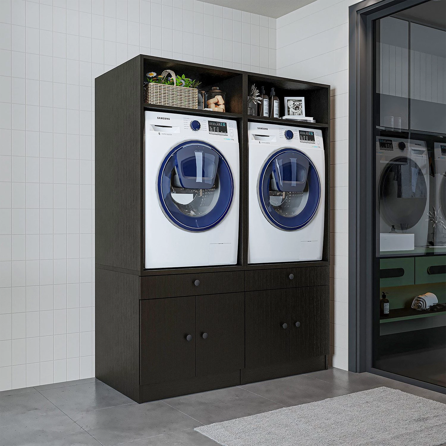 ROOMART Waschmaschinenumbauschrank Waschmaschinenschrank Trocknerschrank Waschturm ... mehr