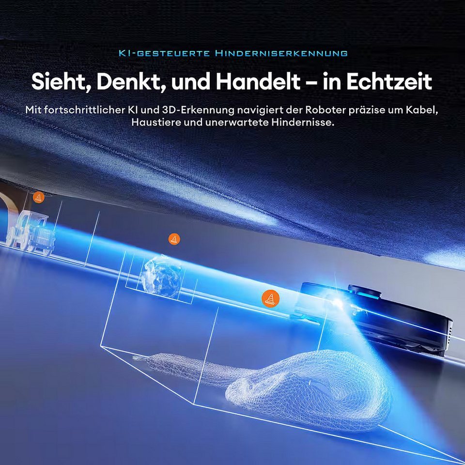 Ultenic Nass-Trocken-Saugroboter mit wischfunktion,AI-gestützte Laser-Hindernisv