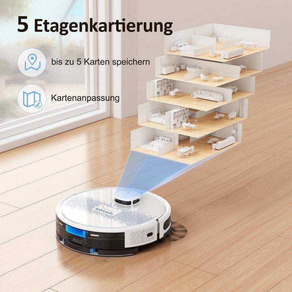 oyajia Nass-Trocken-Saugroboter LDS 9.0 LiDAR Lasernavigation mit Wischfunktion
