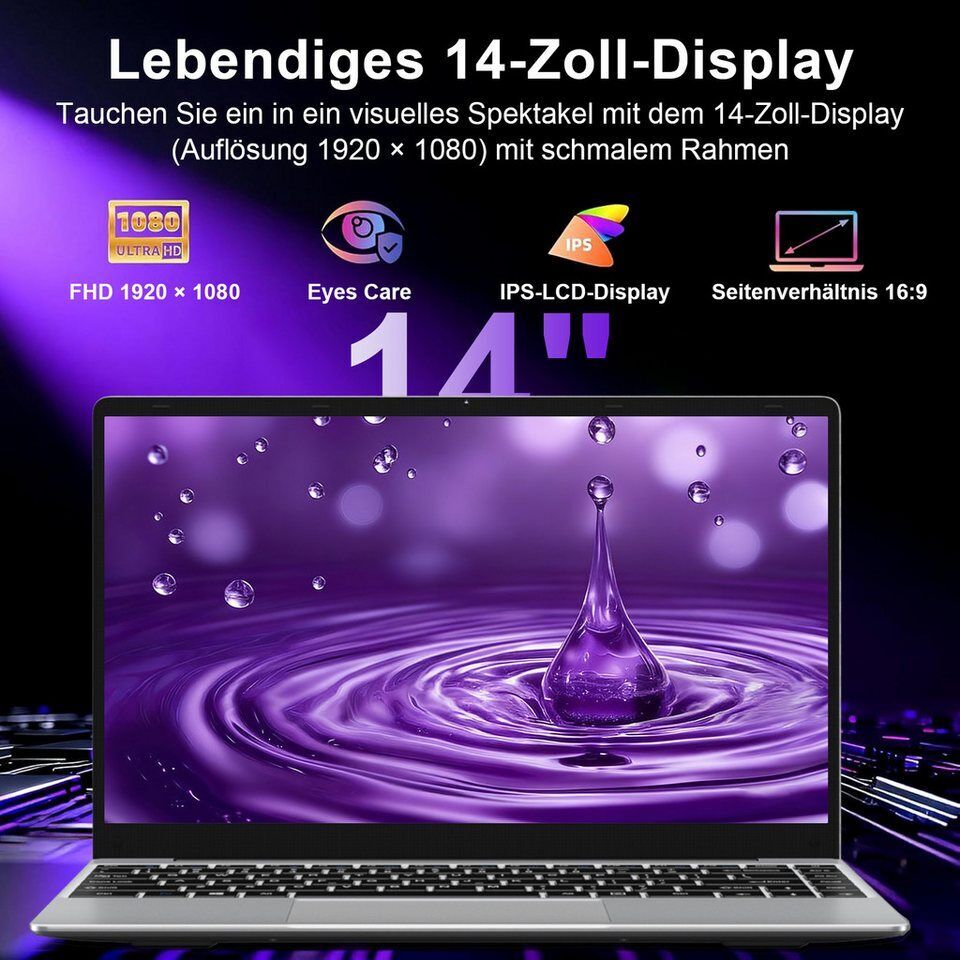 bvate B5/B8 Laptop, 14 Zoll, N4020, 6GB/8GB RAM, 256GB SSD Notebook Notebook (35