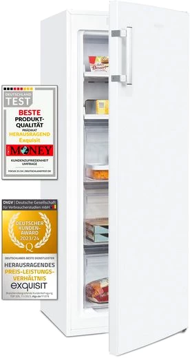 exquisit Gefrierschrank GS231-NF-H-040C weiss, 143 cm hoch, 54 cm breit, NoFrost