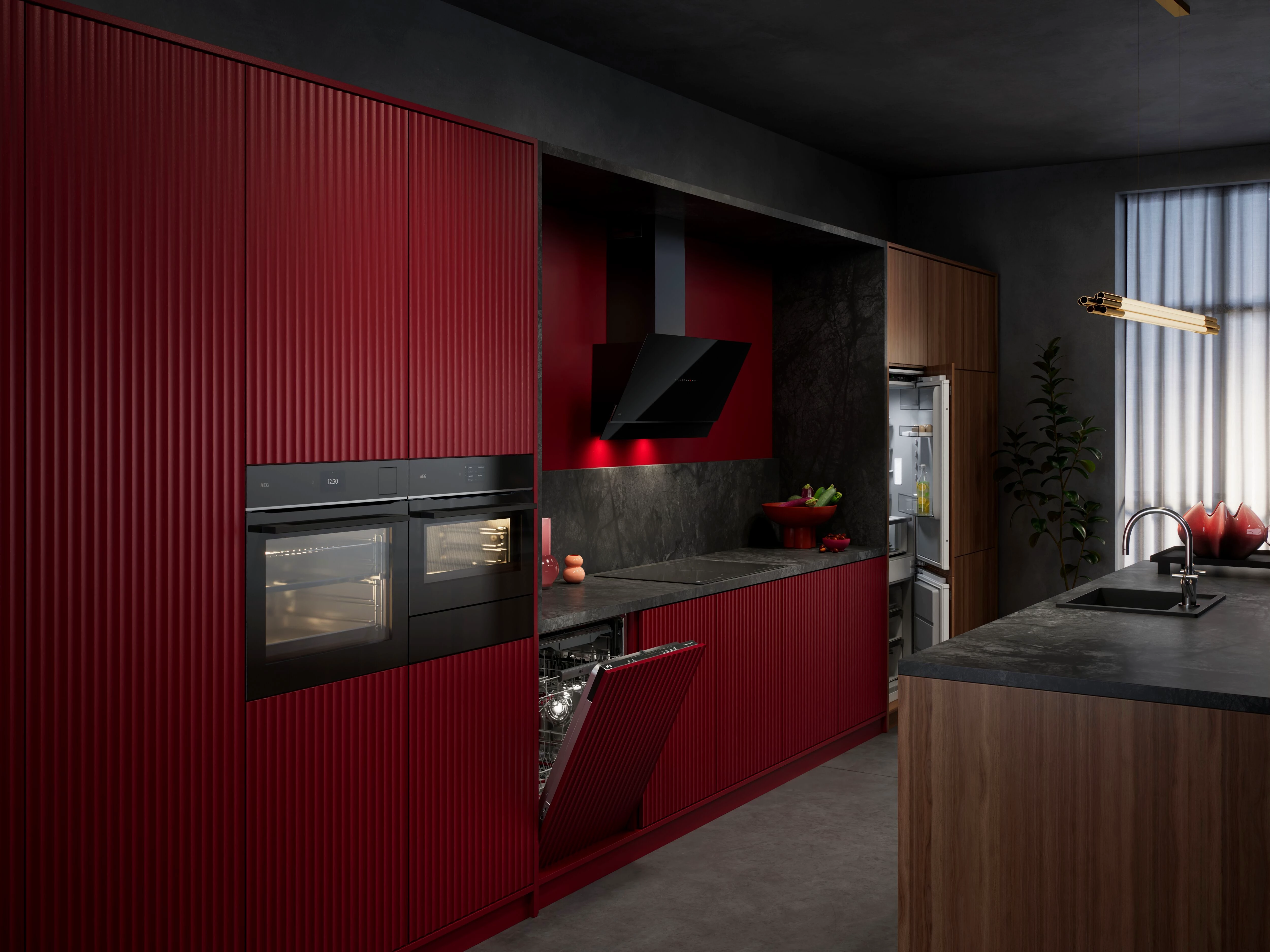 AEG Backofen-Set HH24BSISML, mit 1-fach-Teleskopauszug, Aqua Clean
