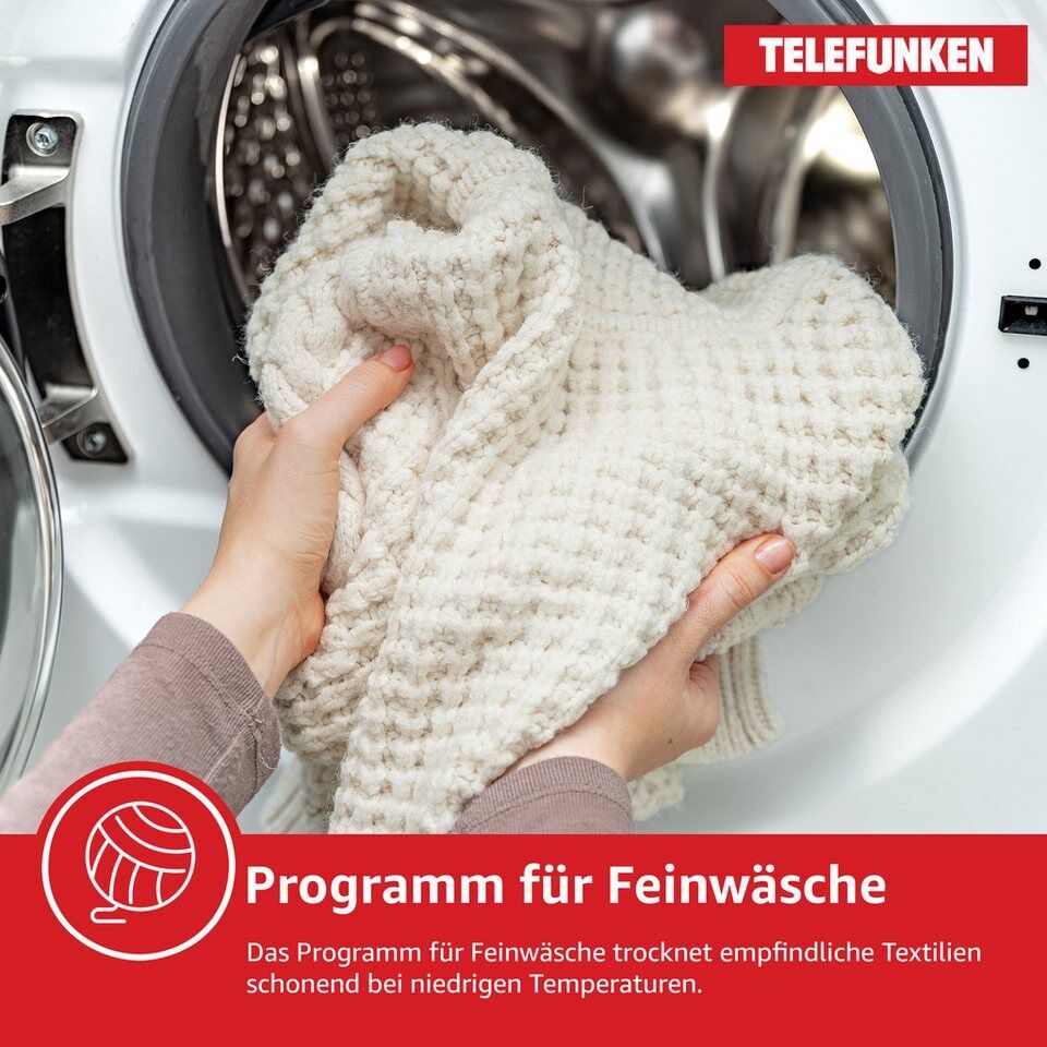 Telefunken Wärmepumpentrockner TWP7EW, 7kg Trockner mit Knitterschutz, Wäschetro