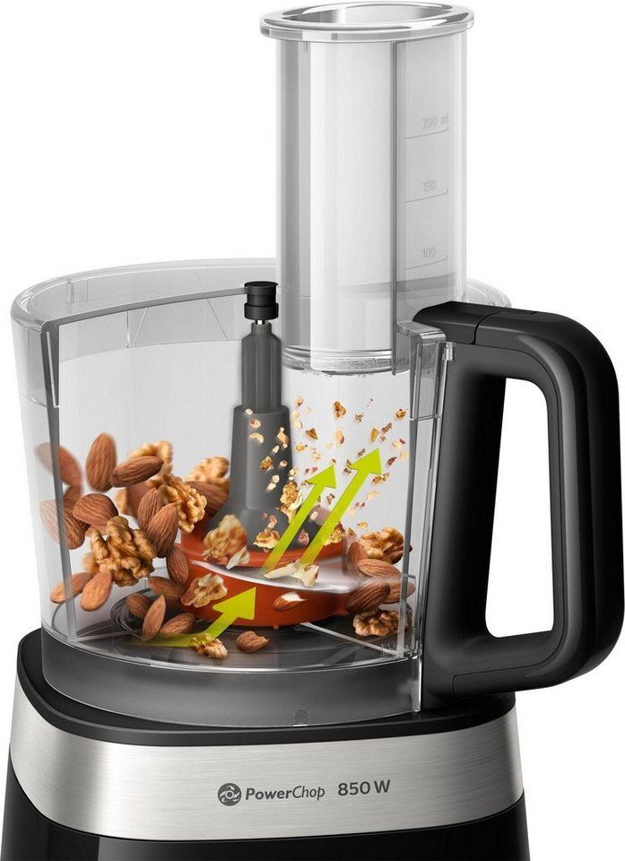 Philips Küchenmaschine HR7530/10 Viva Collection, 850 W, 2,1 l Schüssel, 31 Funk
