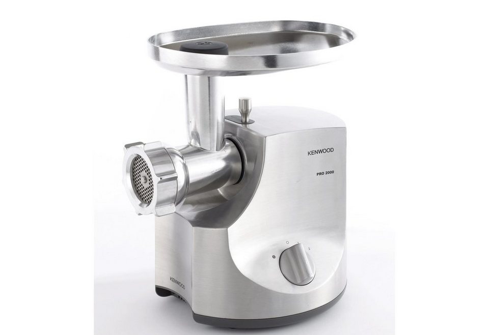 KENWOOD Fleischwolf MG700 mit 2 Wurstfüllaufsätzen, Kebbeaufsatz, 3 Lochscheiben