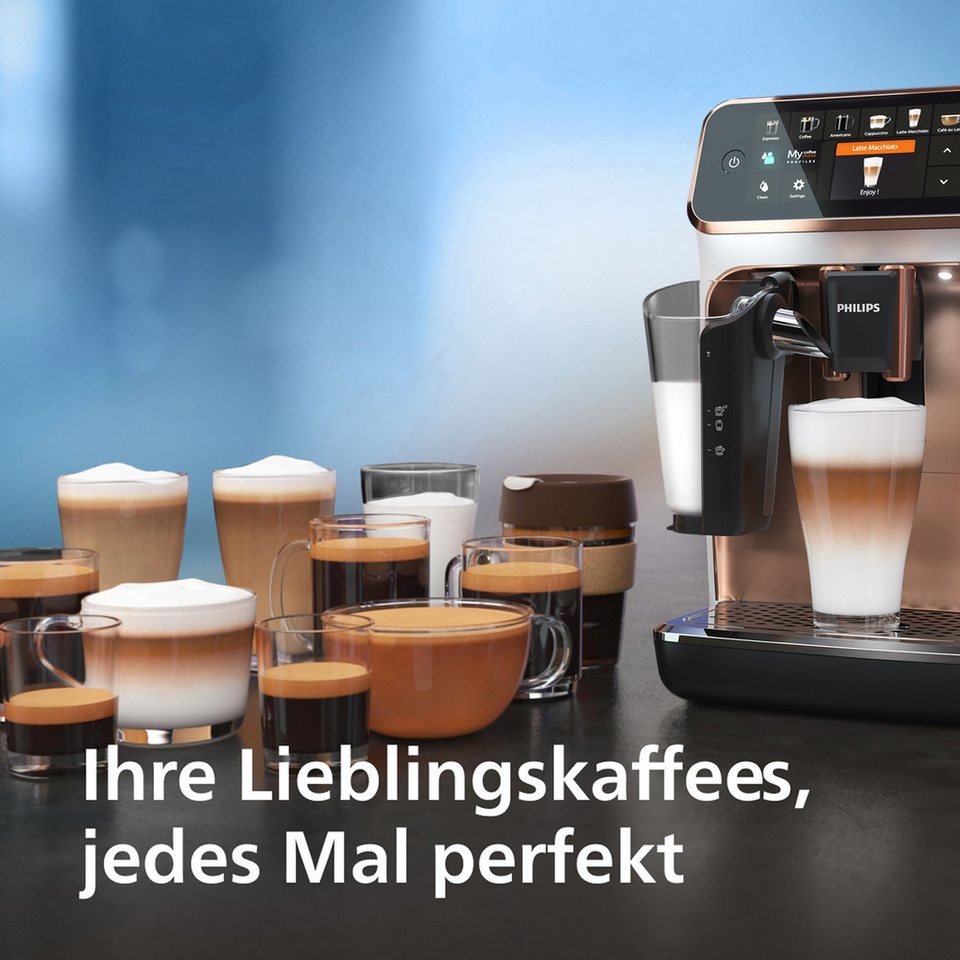 Philips Kaffeevollautomat 5400 Series EP5443/70 LatteGo, 12 Kaffeespezialitäten