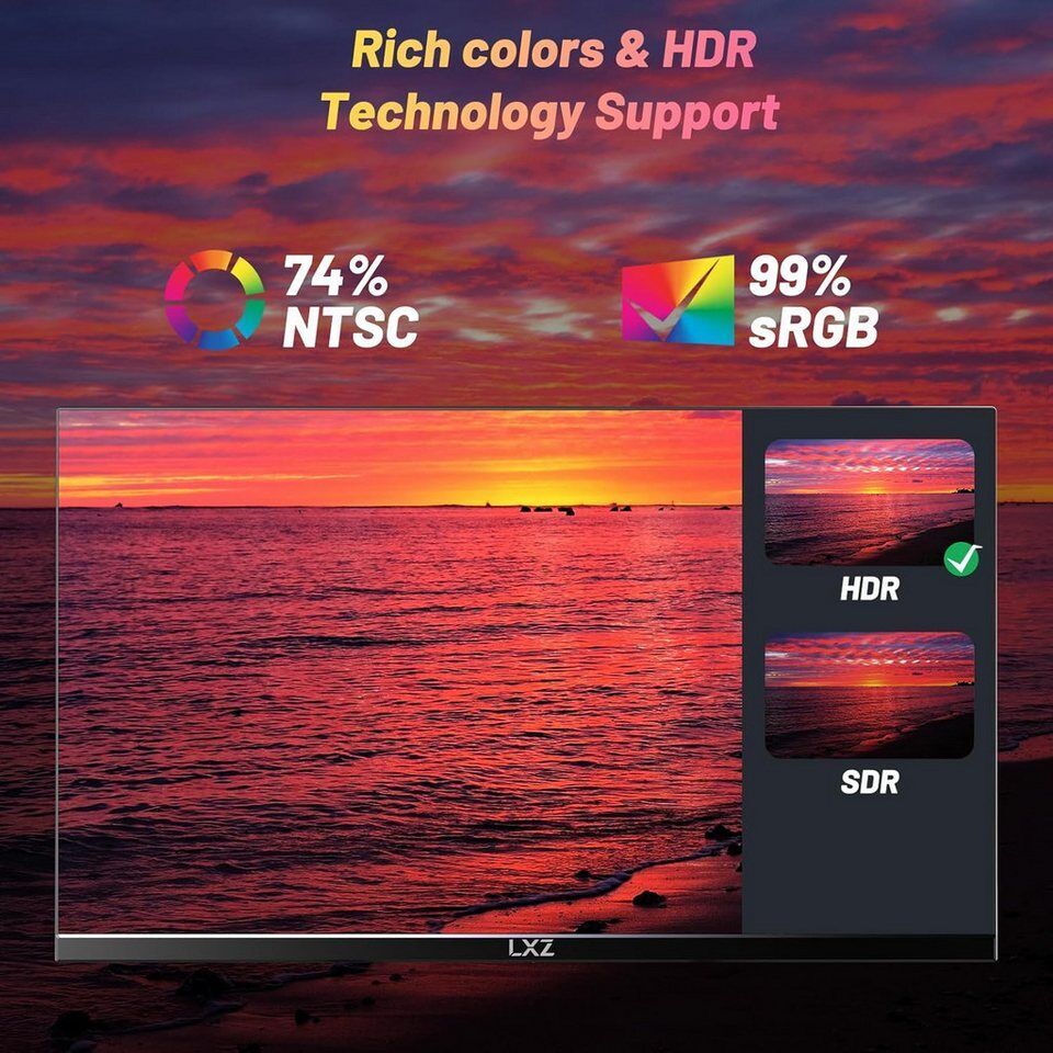 LXZ 24.5 Inch Gaming Monitor 200Hz, FHD 1080p, 1ms, DP/HDMI, Eye Care Gaming-Mon