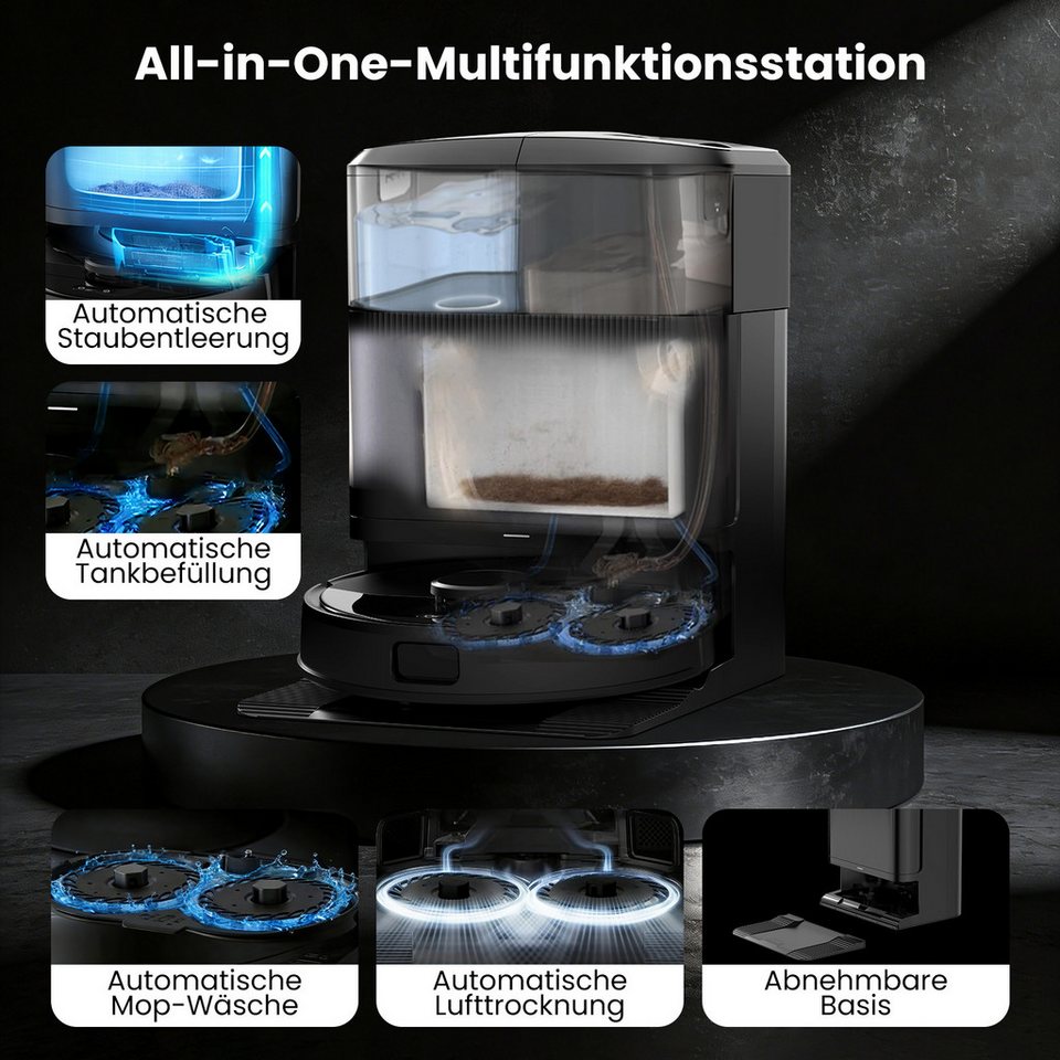 AIRROBO Nass-Trocken-Saugroboter M2 Saugroboter mit Wischfunktion, All-in-One-St