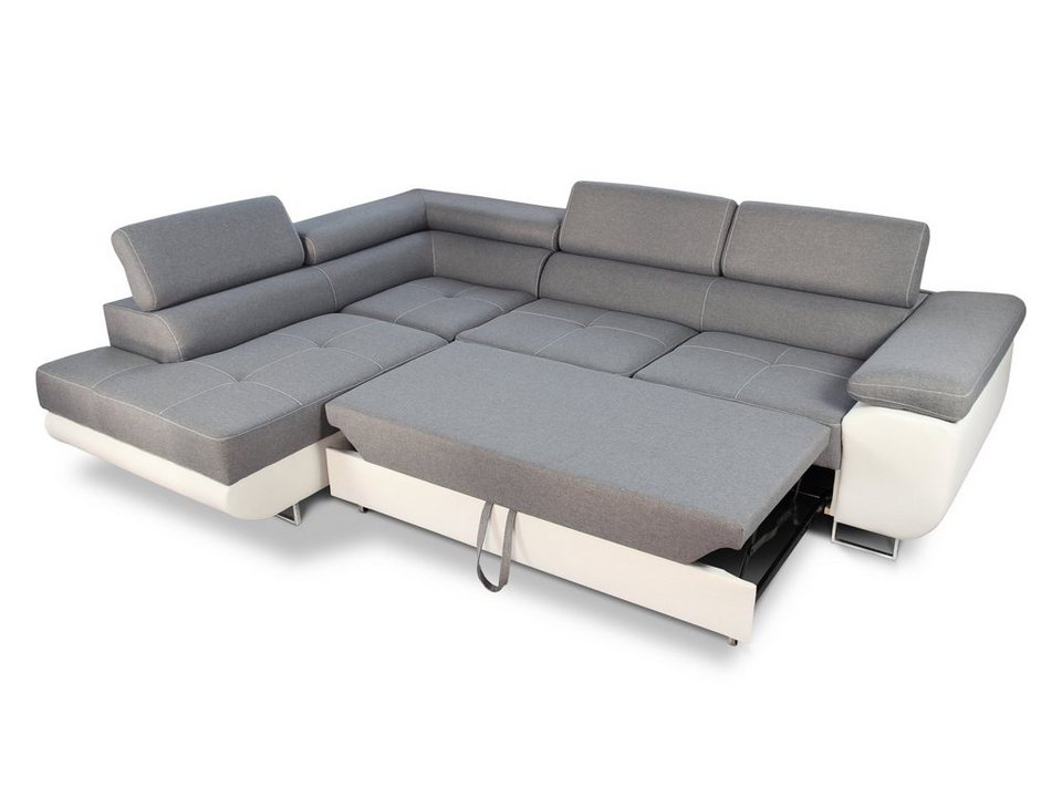 Sofnet Ecksofa Caris, mit Schlaffunktion und Bettkasten, Wohnlandschaft mit eins