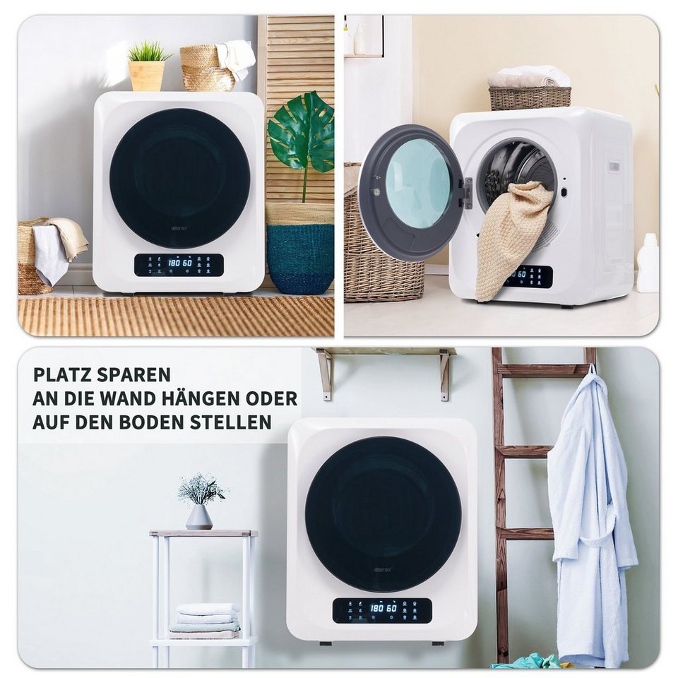 Merax Ablufttrockner mit UV-Sterilisation und LED-Display, mini-Wäschetrockner f