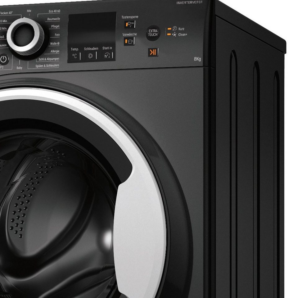 BAUKNECHT Waschmaschine W8 S6300 A, 8 kg, 1400 U/min, Anti-Allergie-Programm, Fl