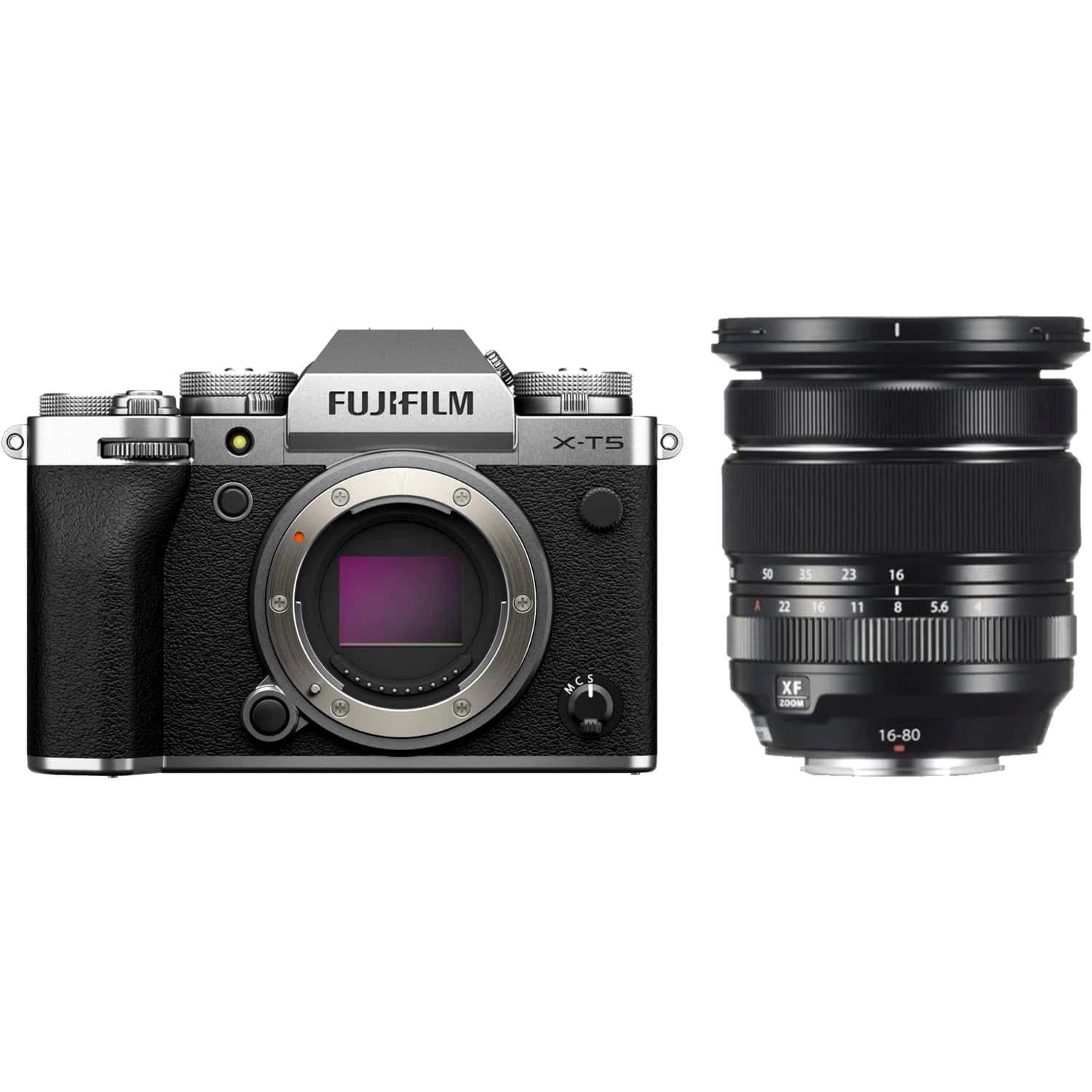 Fujifilm X-T5 mit FUJINON XF 16-80mm F4 R OIS WR silber