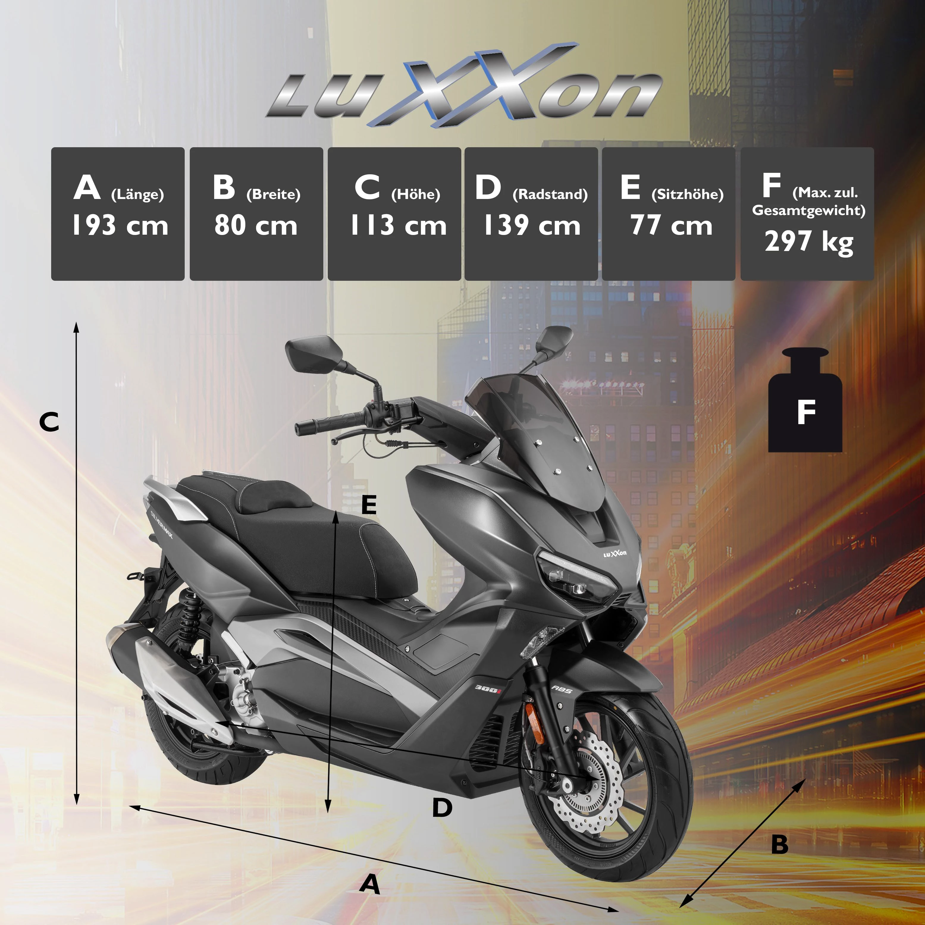 Luxxon Motorrad Silvermax, 278,2 ccm, 120 km/h, Euro 5