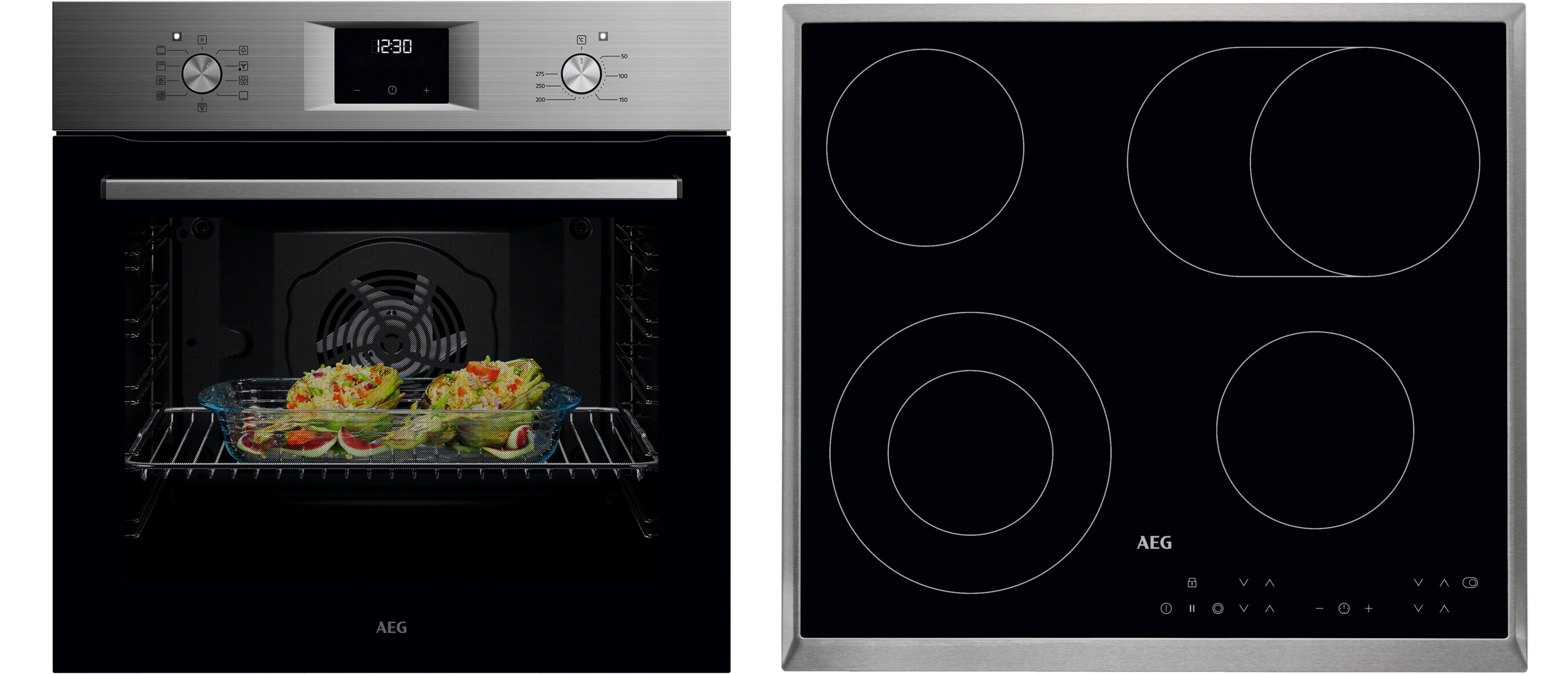 AEG Backofen-Set HH24BSM, Aqua Clean, Wasserdampfreinigung des Backofens, Grill