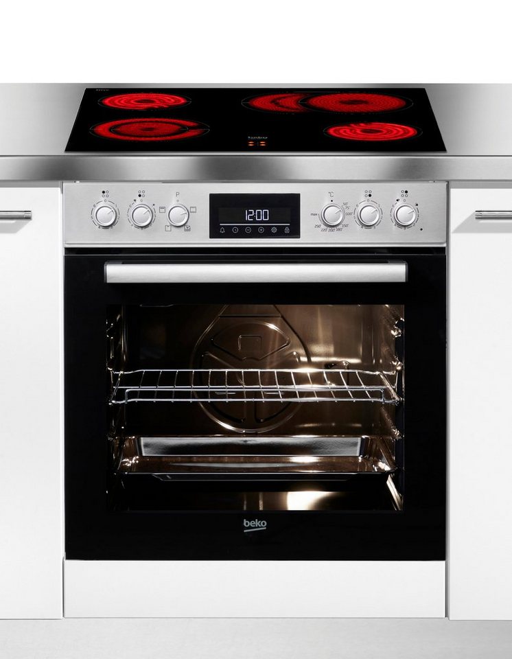 BEKO Elektro-Herd-Set BBUC1132T0X, Klassisches Herd-Set mit komfortabler Backofe