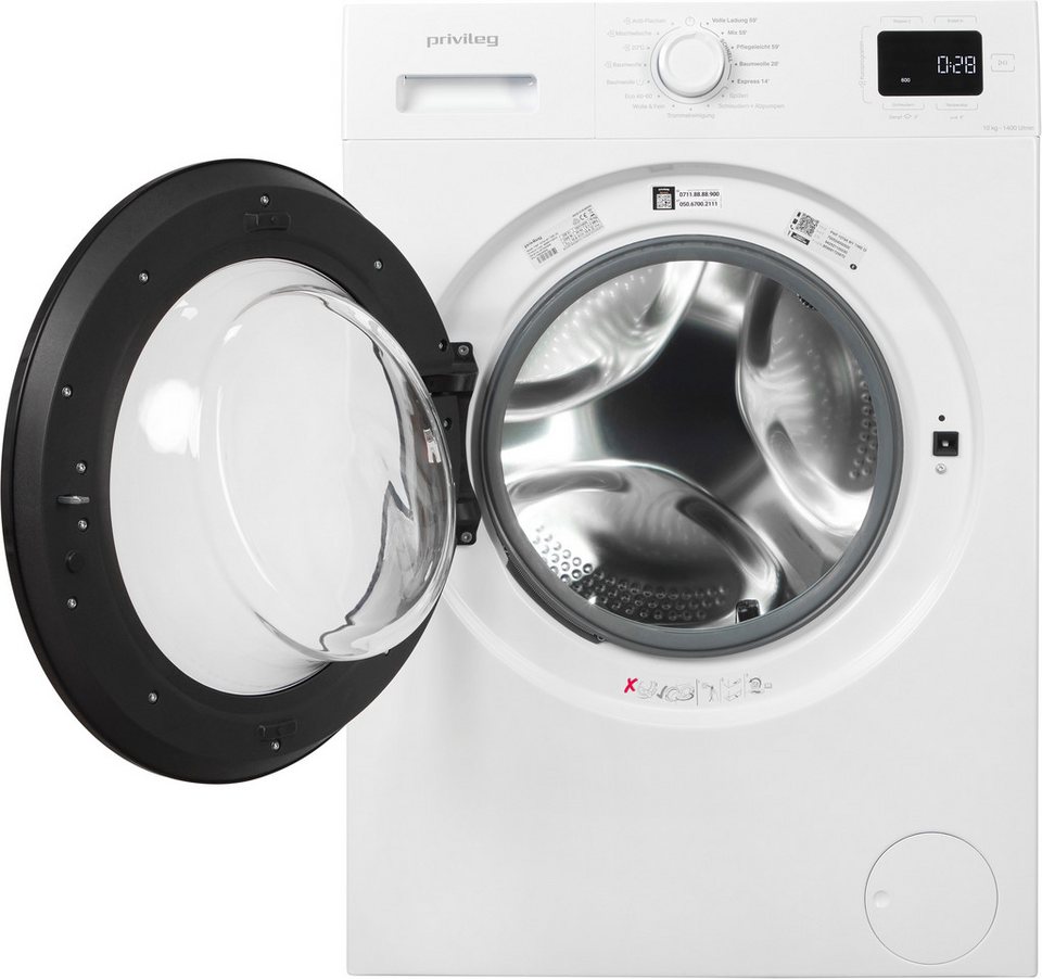 Privileg Waschmaschine MY TIME PWF 1074A MY TIME DE, 10 kg, 1400 U/min, Quick Cy