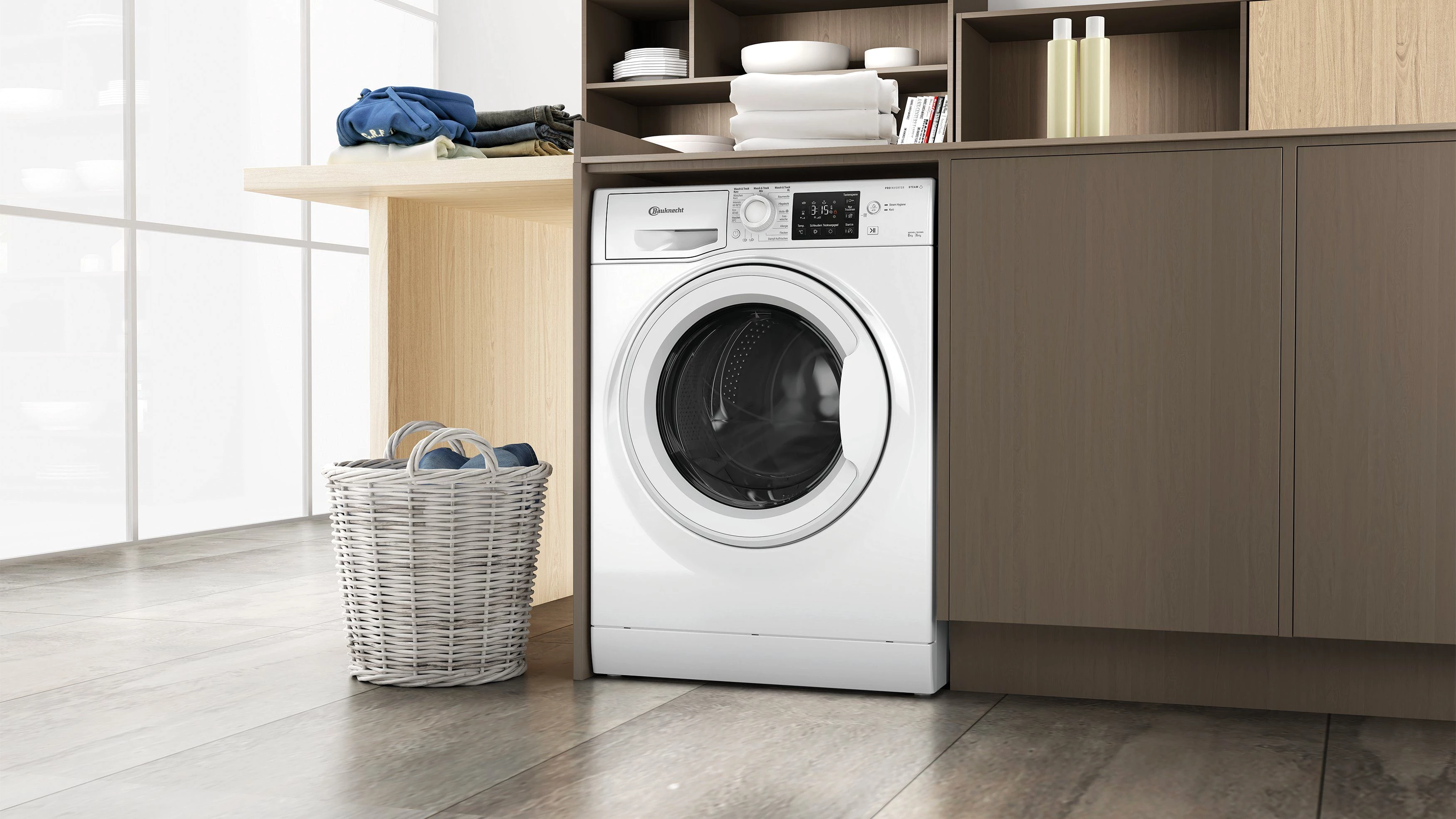 BAUKNECHT Waschtrockner WT SUPER ECO 86 43 N, 8 kg, 6 kg, 1400 U/min