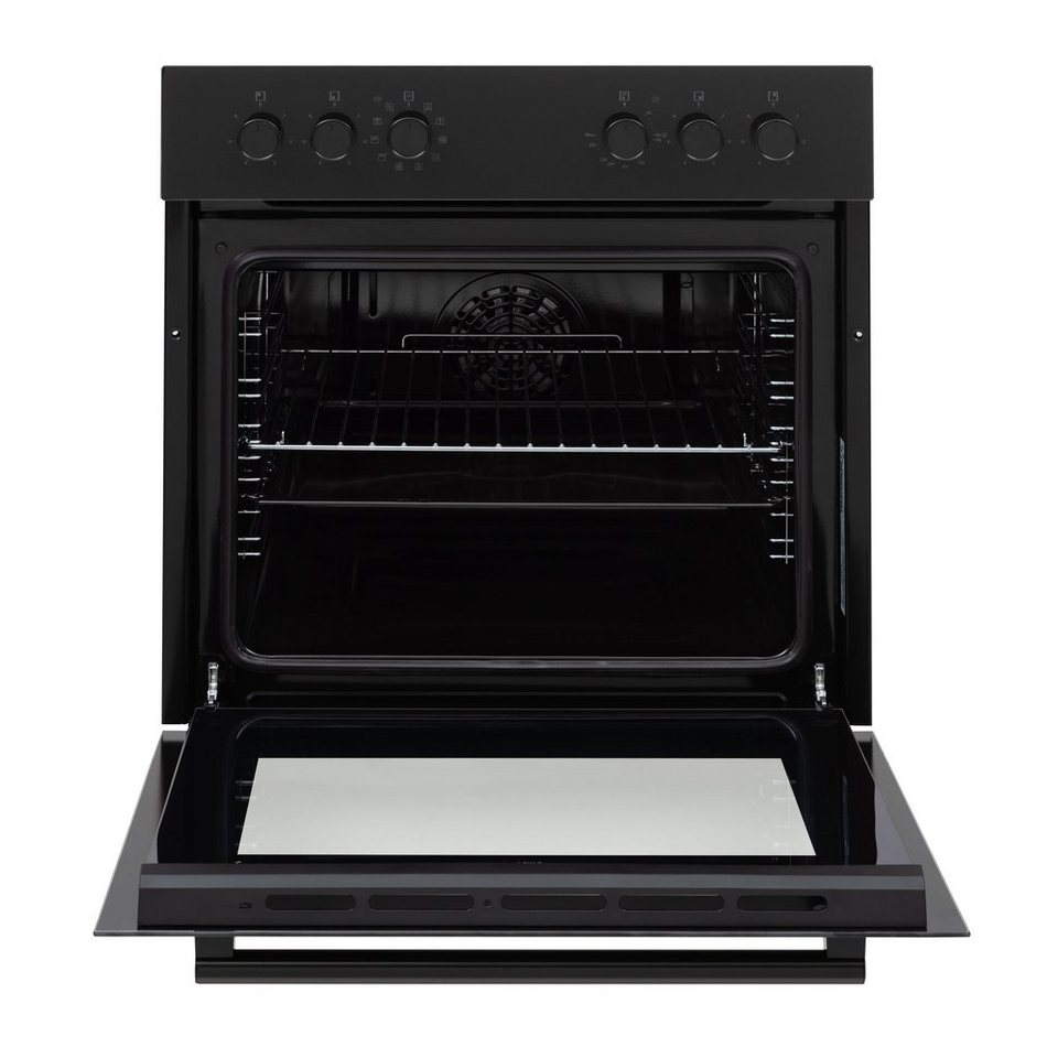 Telefunken Elektro-Herd-Set ECH65A-B2, VapClean, Einbauherdset, 65 L, Backofen m