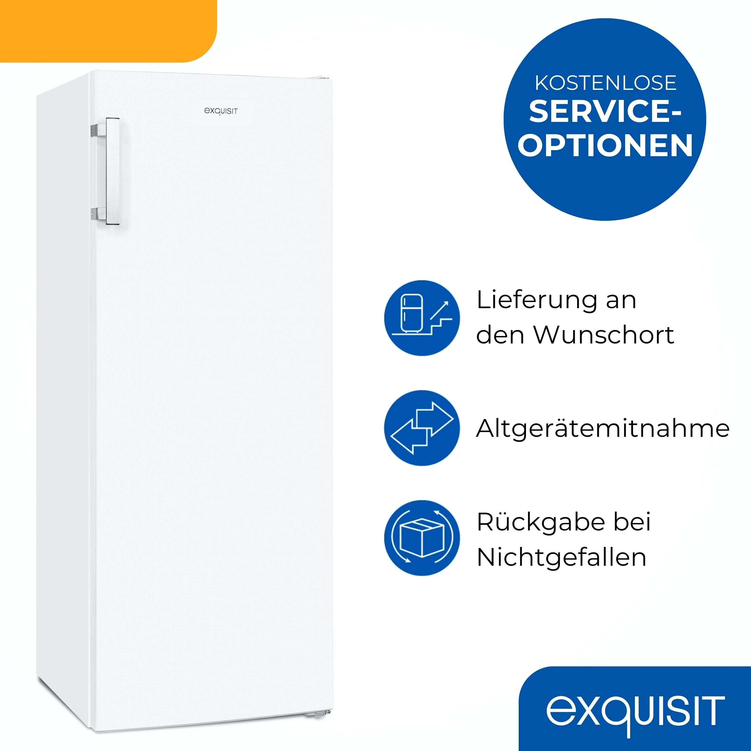 exquisit Gefrierschrank GS5231-NF-H-040C weiss, 143 cm hoch, 54 cm breit, NoFrost
