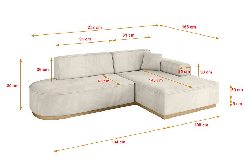 ALTDECOR Ecksofa IREA-L1-v2, Sofa Praktische Bequeme Funktionsecke Couch L-Form