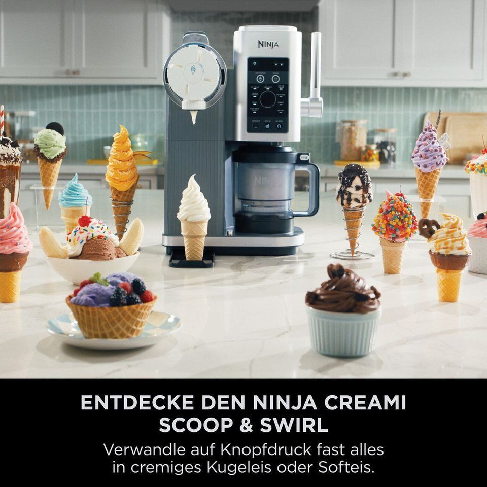 NINJA Eismaschine Ninja CREAMi Scoop & Swirl 13-in-1 Softeis- und Eismaschine NC