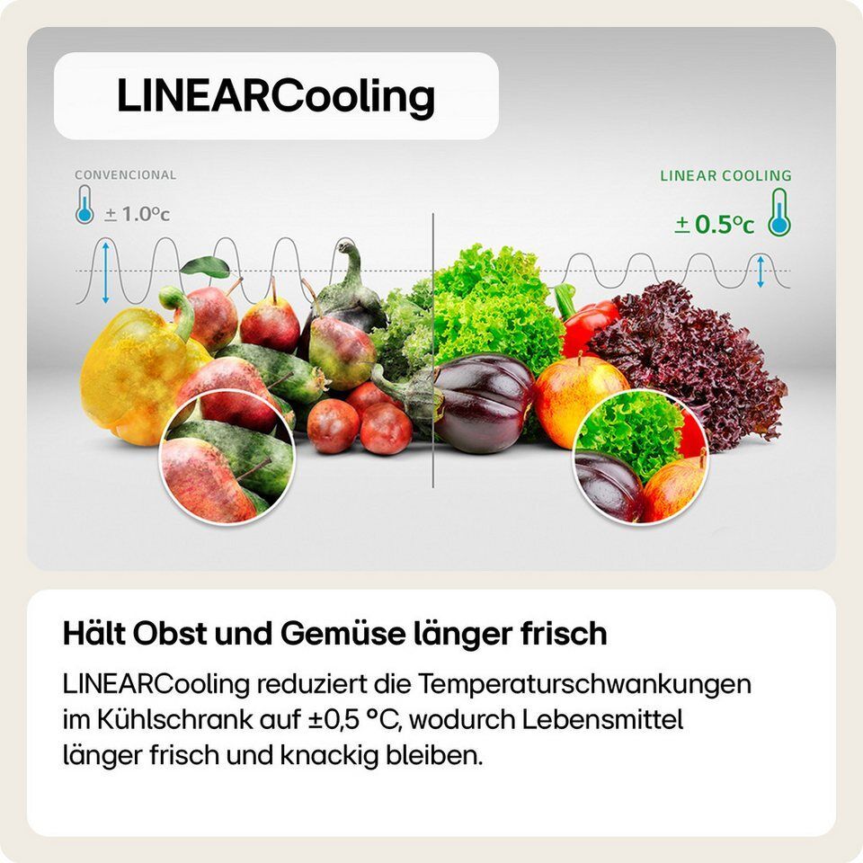 LG Kühl-/Gefrierkombination GBV22NCBEP, 203 cm hoch, 59,5 cm breit, FRESHConvert