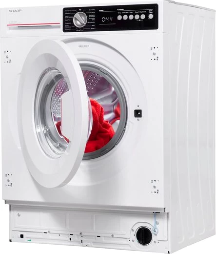 Sharp Einbauwaschmaschine ES-NIB814BWB-DE, 8 kg, 1400 U/min