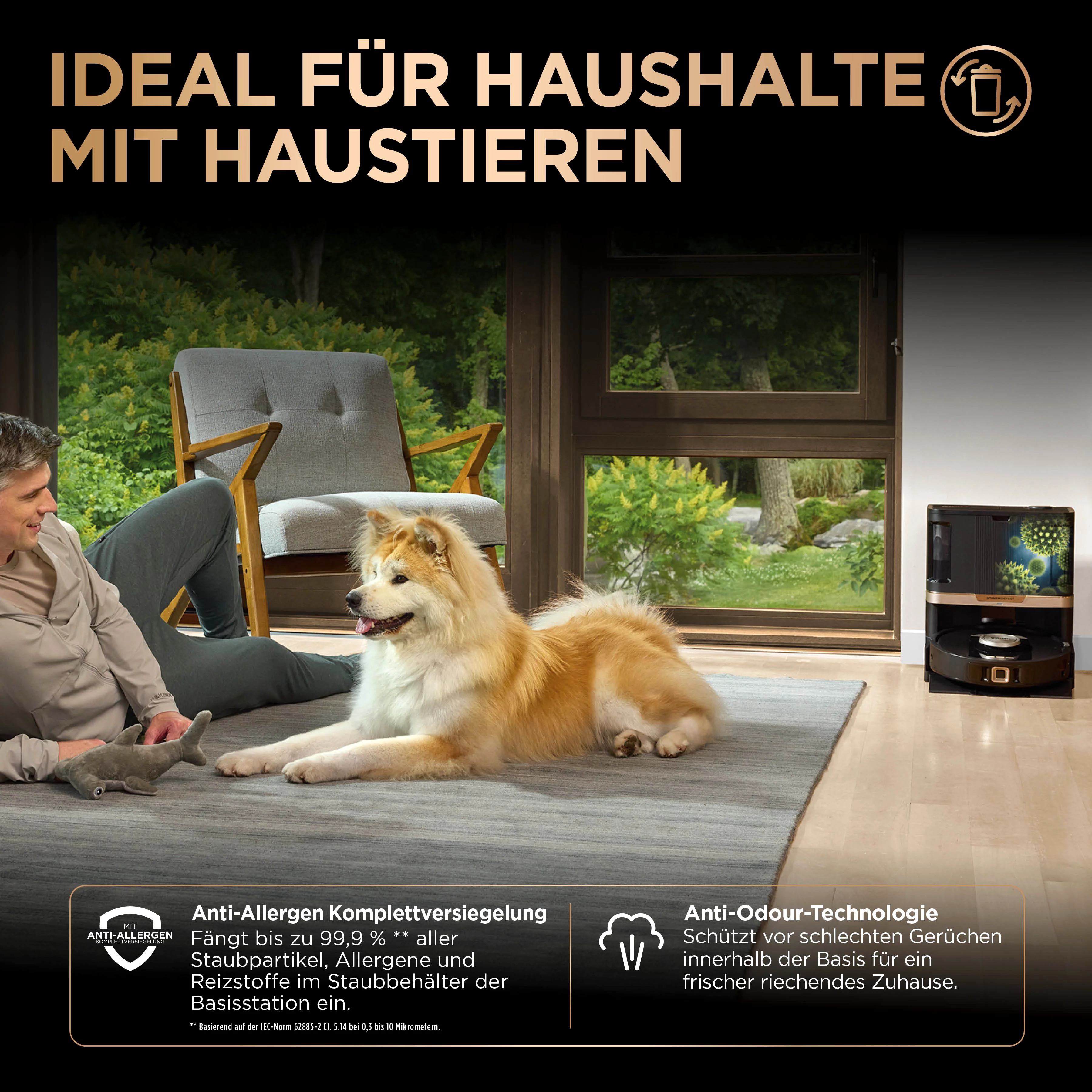 Shark Nass-Trocken-Saugroboter PowerDetect NeverTouch Pro2-in-1 Saug- und Wischroboter RV2800ZEEU